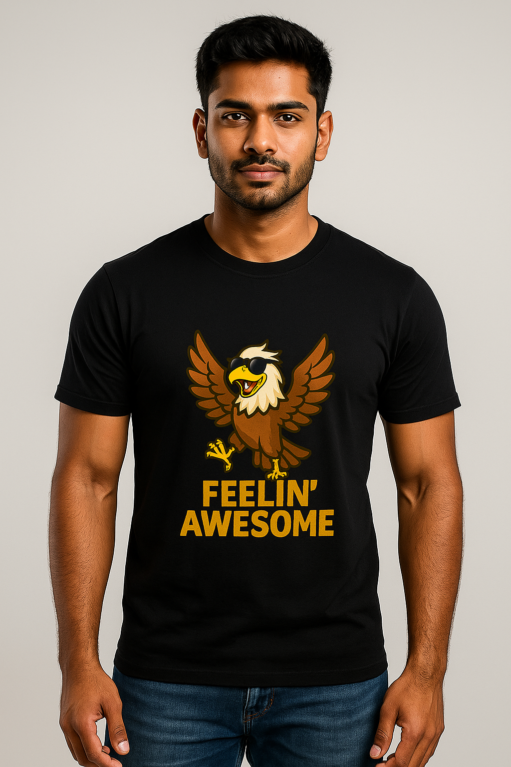Drenx "Feelin’ Awesome" Eagle Graphic T-Shirt – Premium Cotton
