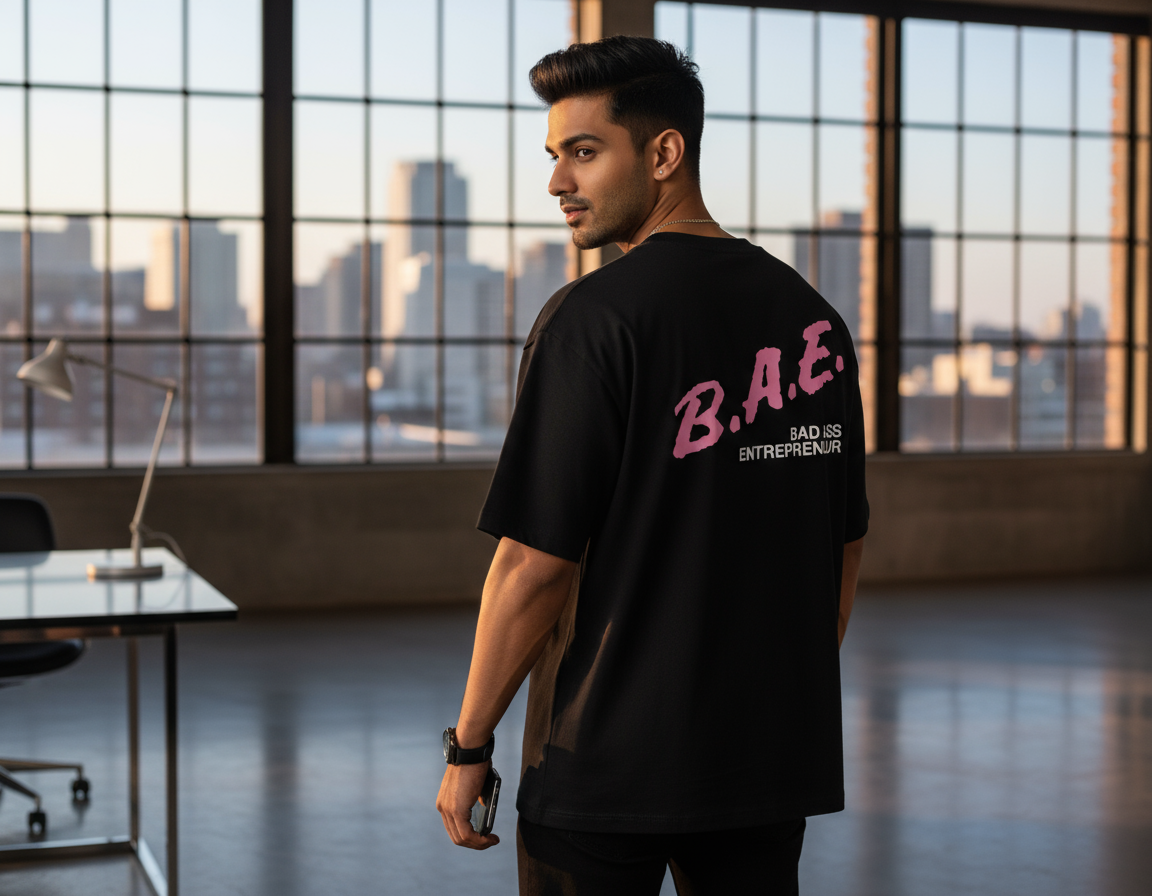 B.A.E. Oversized Black T-Shirt – Bad Ass Entrepreneur Edition