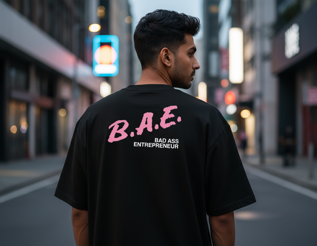 B.A.E. Oversized Black T-Shirt – Bad Ass Entrepreneur Edition