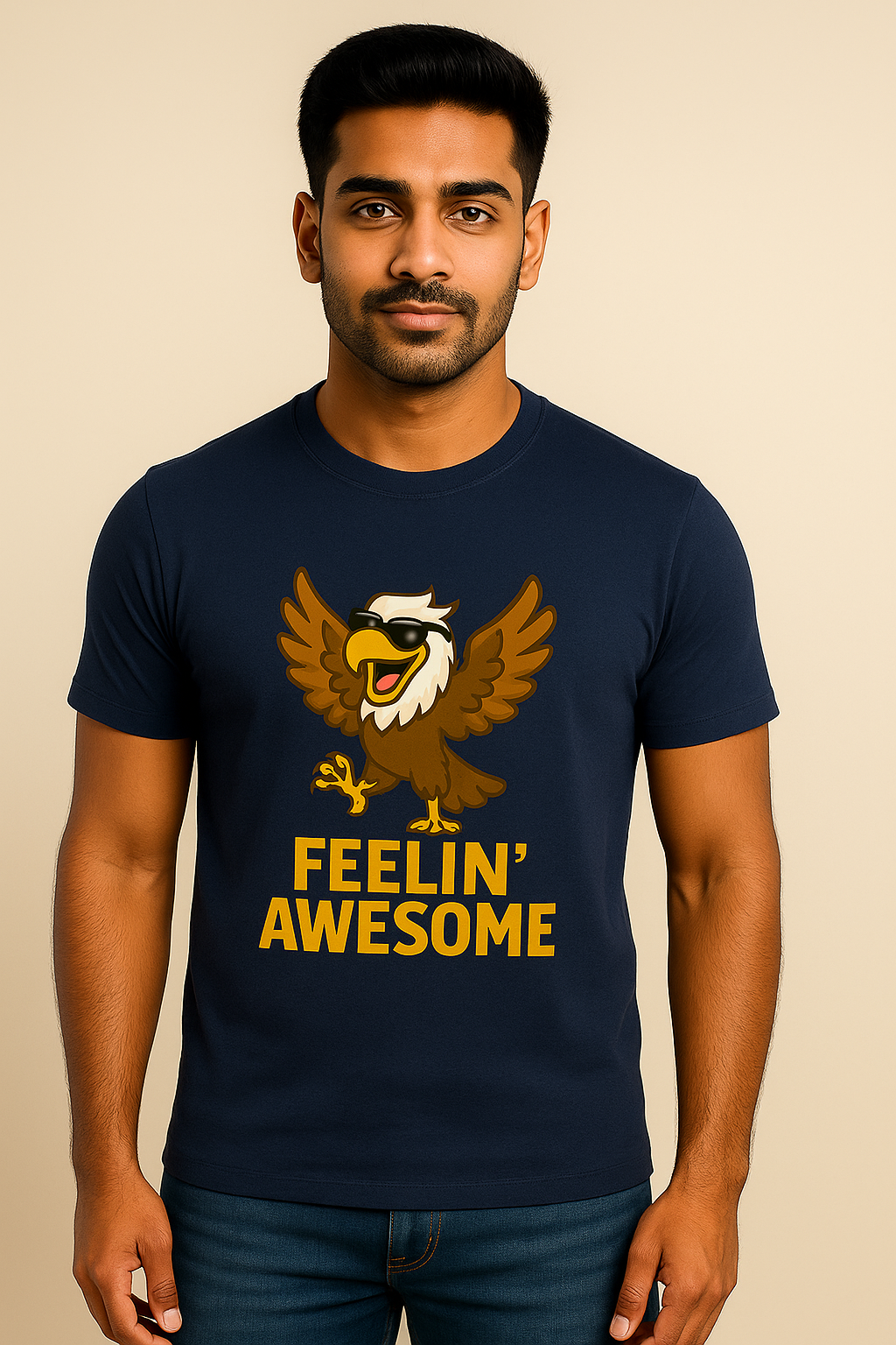 Drenx "Feelin’ Awesome" Eagle Graphic T-Shirt – Premium Cotton