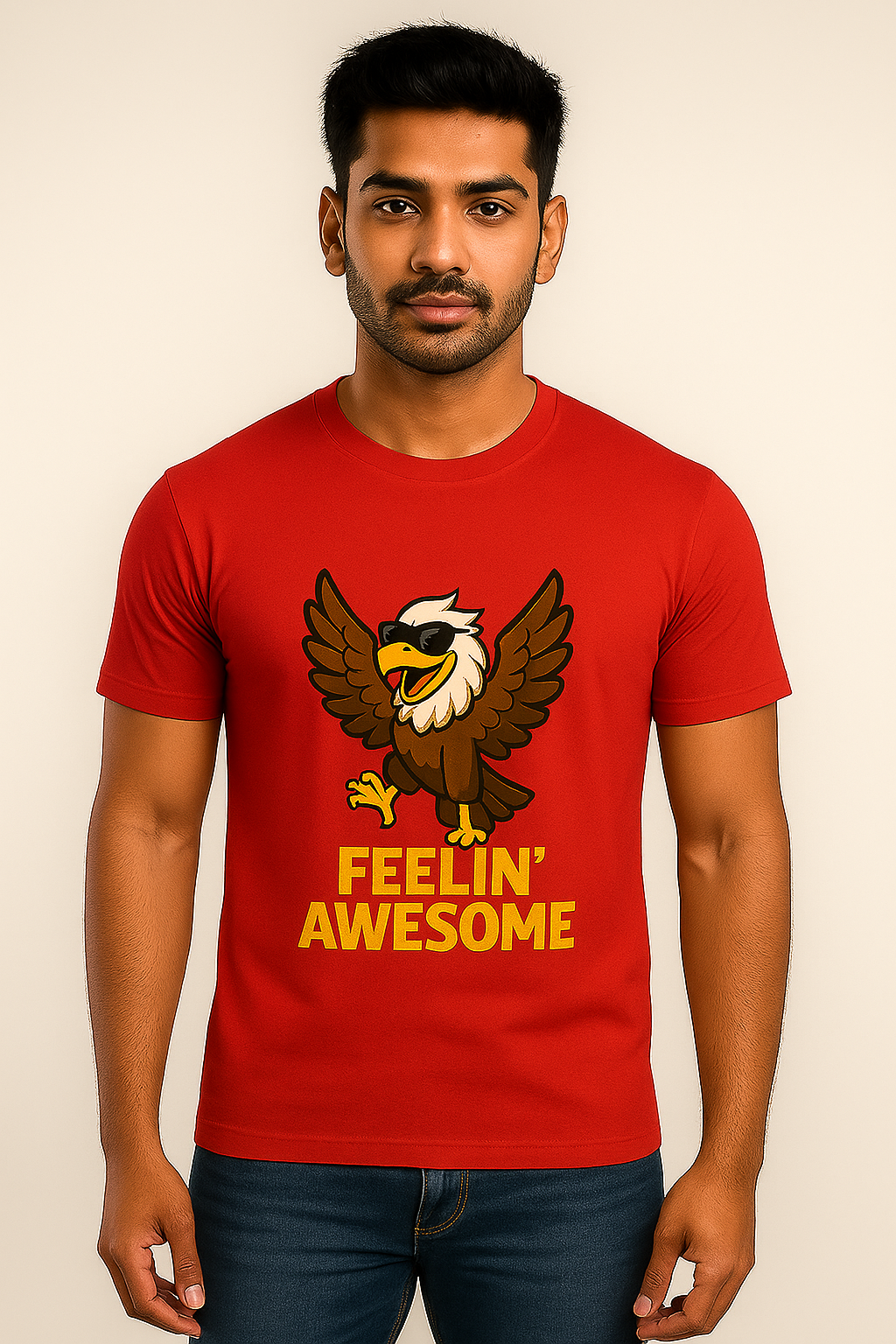 Drenx "Feelin’ Awesome" Eagle Graphic T-Shirt – Premium Cotton
