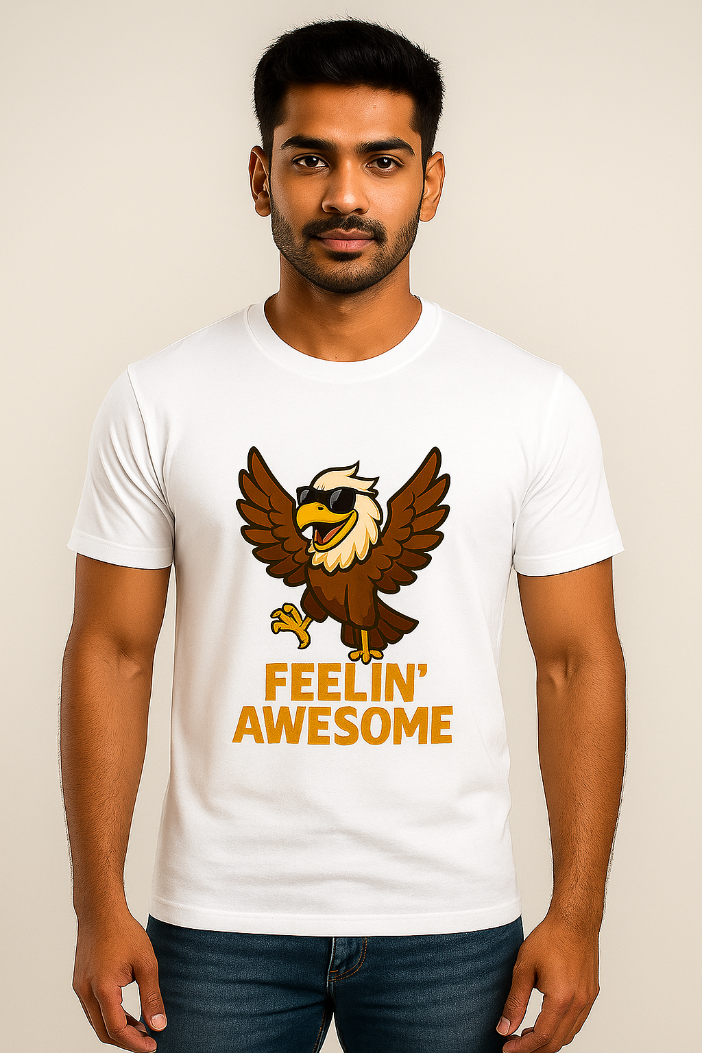 Drenx "Feelin’ Awesome" Eagle Graphic T-Shirt – Premium Cotton