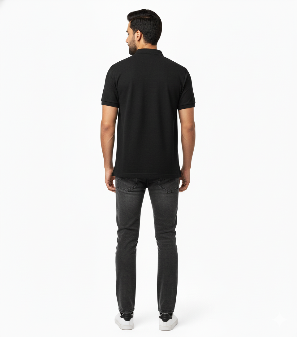 Men's Classic Black Polo Shirt - Premium Cotton | Effortless Style & Comfort