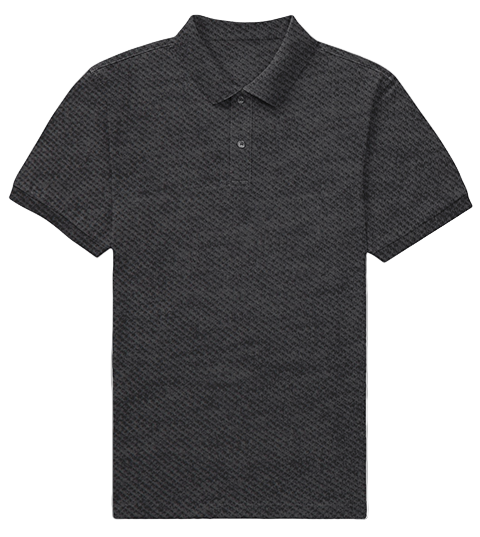 Men's Textured Charcoal Grey Polo Shirt - Stylish Pattern | Modern Comfort Polo