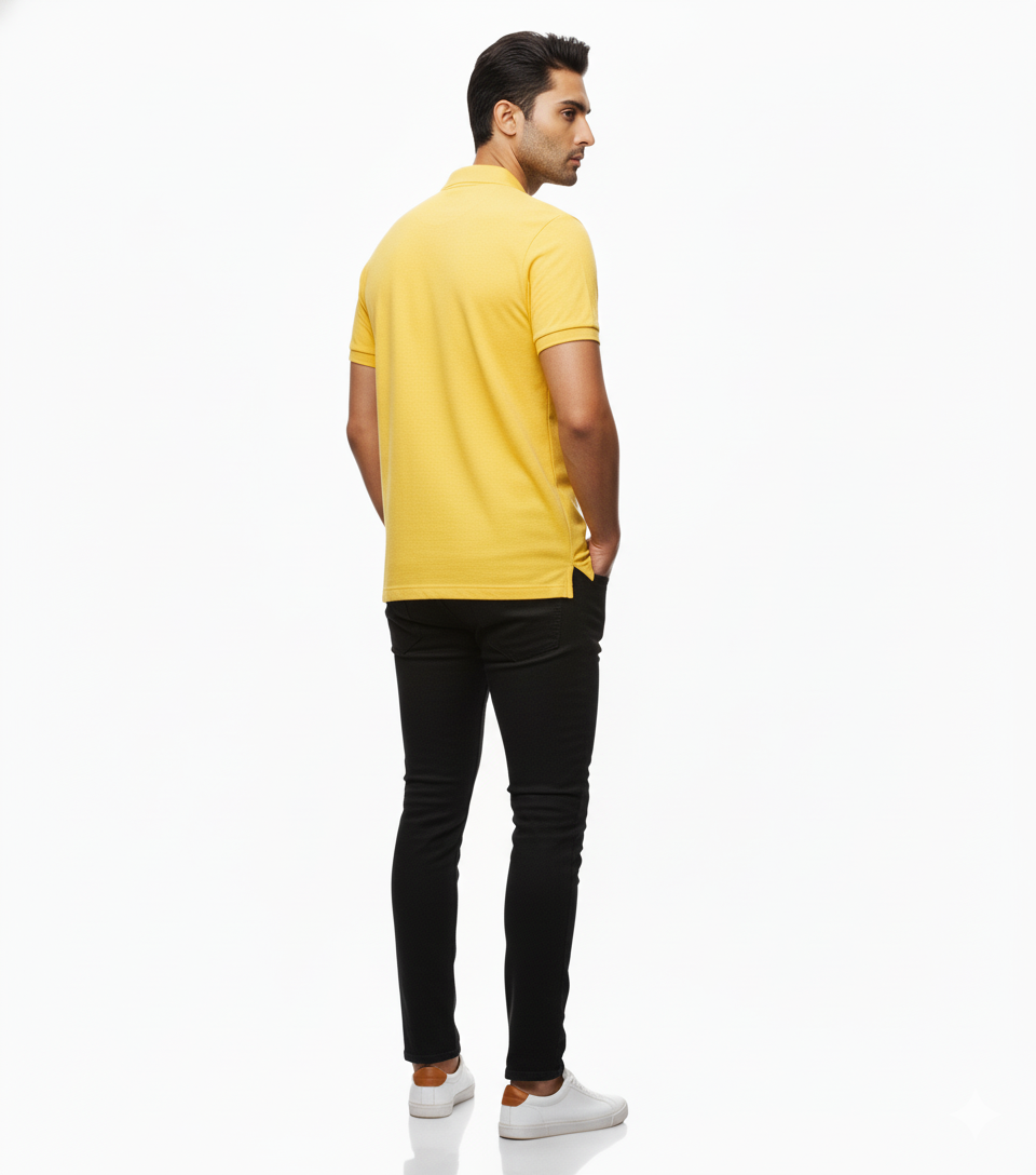 Men's Vibrant Yellow Polo Shirt - Bright & Bold | Premium Cotton Polo