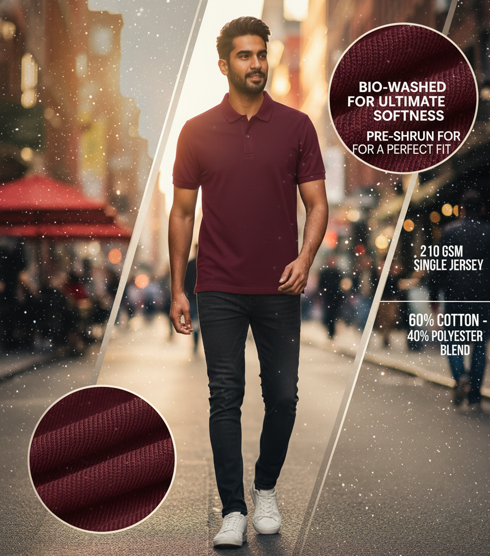 Effortless Style: Premium Maroon Polo Shirt for Men