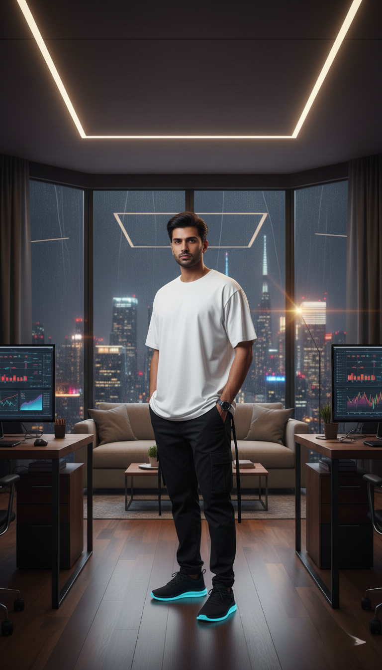 "BILLIONAIRE Loading..." Oversized White T-Shirt - Aspiring Wealth Statement Tee