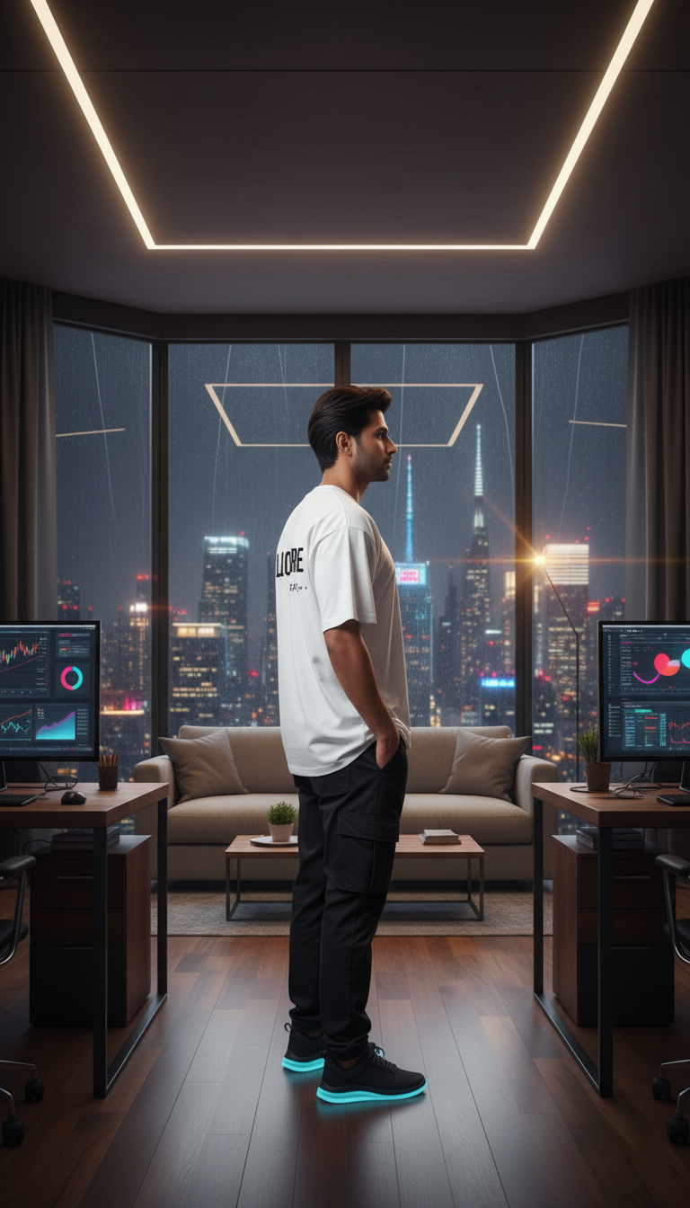 "BILLIONAIRE Loading..." Oversized White T-Shirt - Aspiring Wealth Statement Tee