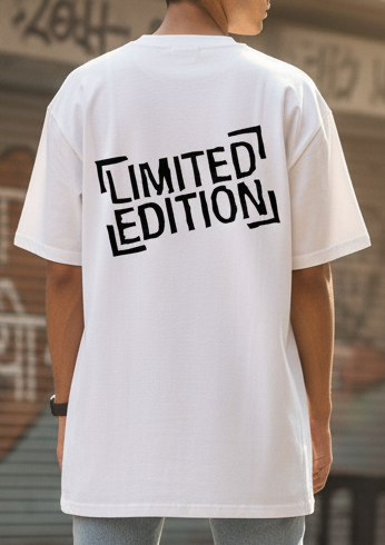 "LIMITED EDITION" Back Print White Oversized T-Shirt for Men