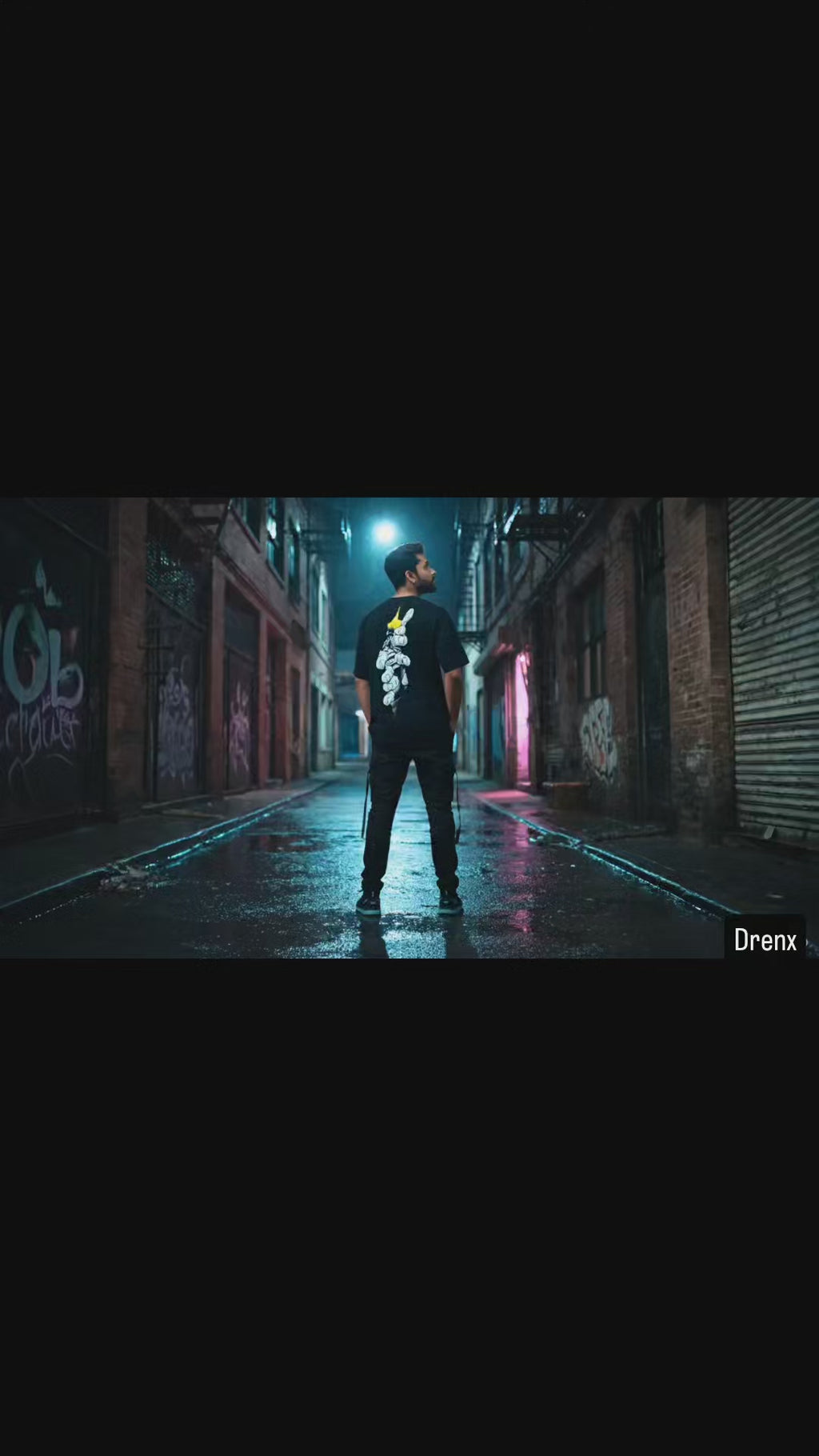 "Reach Out / Grasping Fury" Oversized Black T-Shirt - Edgy Art & Expression Tee