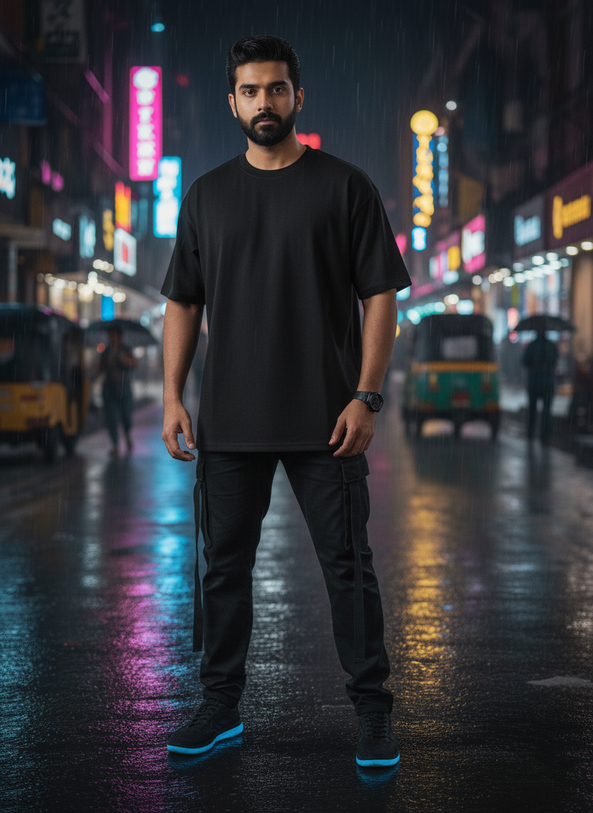 "TIME IS MONEY" Oversized Black T-Shirt - Entrepreneurial Motivation Tee