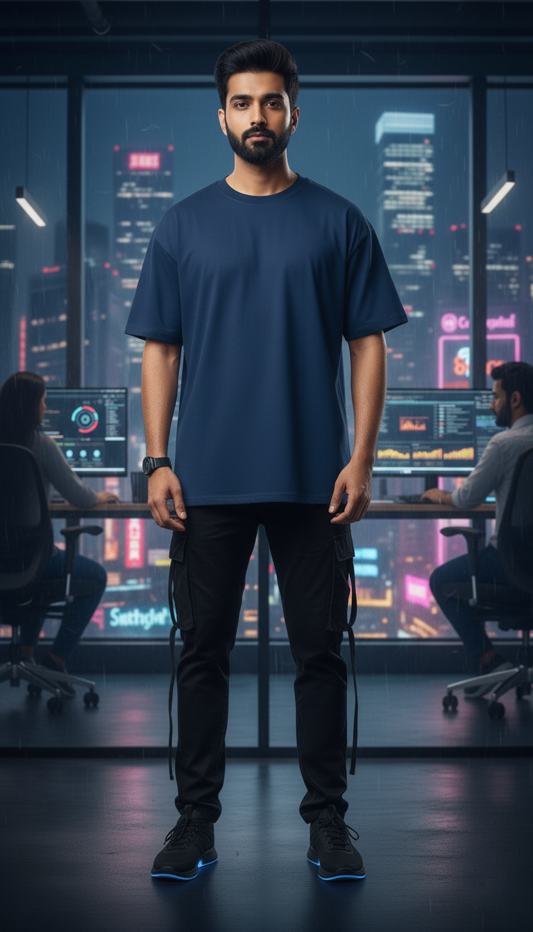 "Can't Fix Someone By Breaking Yourself" Oversized Navy T-Shirt - Self-Care & Boundaries Tee