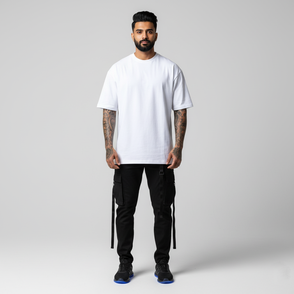 "I AM BLESSED" Oversized White T-Shirt - Vibrant Graffiti Positive Vibe Tee