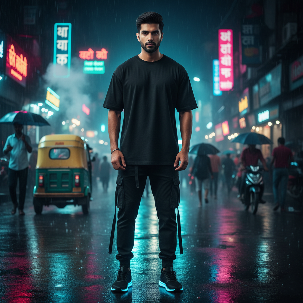 Urban Rebel Oversized Black T-Shirt - Graffiti Skulls Streetwear Tee